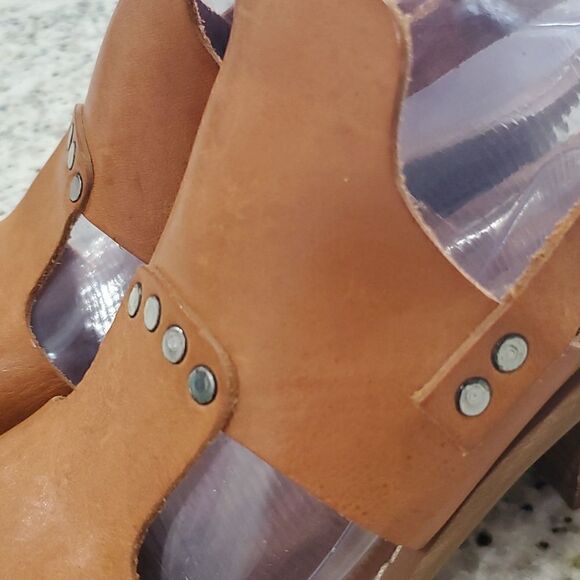 Barbara Barbieri Cognac Leather Heels Sz 6 - Picture 5 of 7